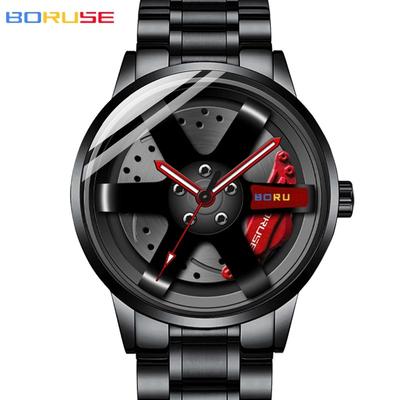 Lässige Herrenuhr Edelstahluhr Mode Business Herrenuhr Sportuhr Persönlichkeitsuhr Quarzuhr Auto-Hub-Uhr