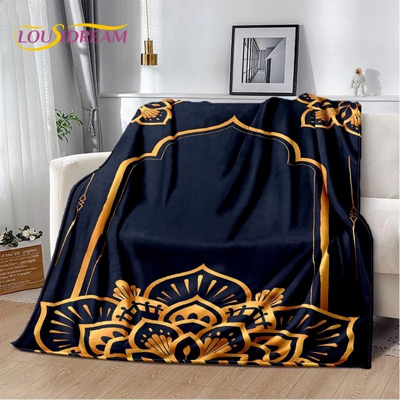 HD Muslim Islam Prayer Kneeling Poly Mats Mandala Soft Blankets,Keep Warm Throw Blanket for Picnic Beds Sofa Home Bedroom Gift
