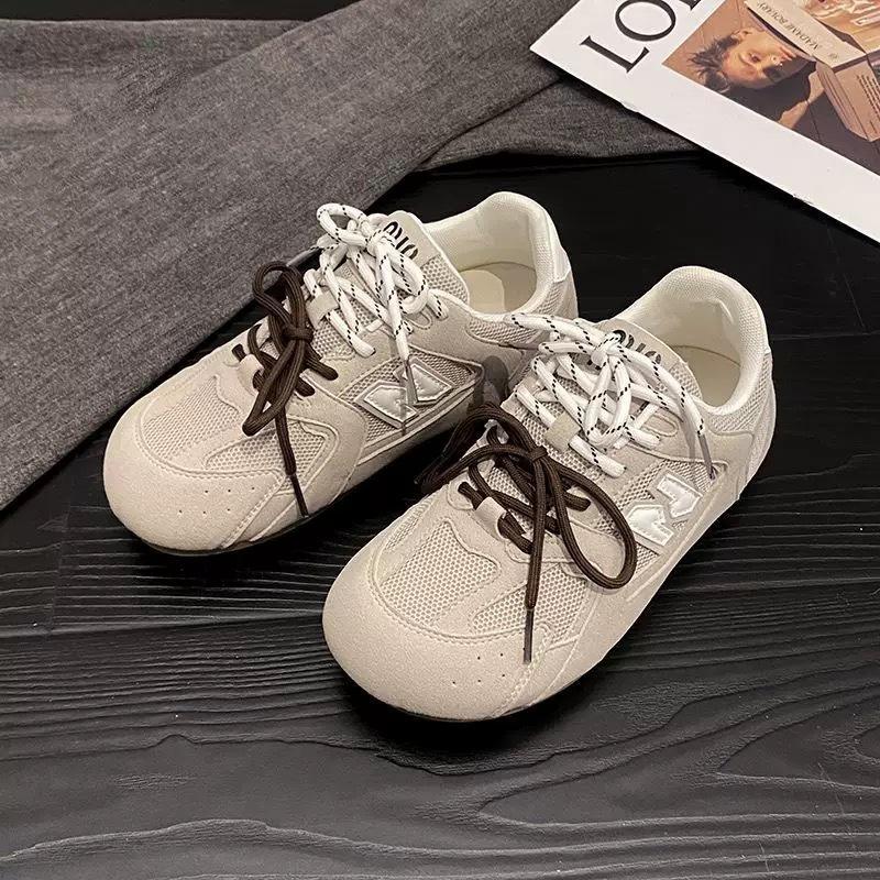 

High-quality spring and summer new breathable, lightweight and non-slip soft-soled flat-soled German training shoes 35 серый