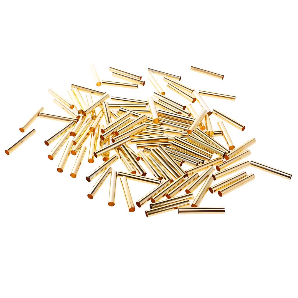 100pcs Tube Beads Smooth Spacer Metal Tube Spacer Beads Jewelry Findings