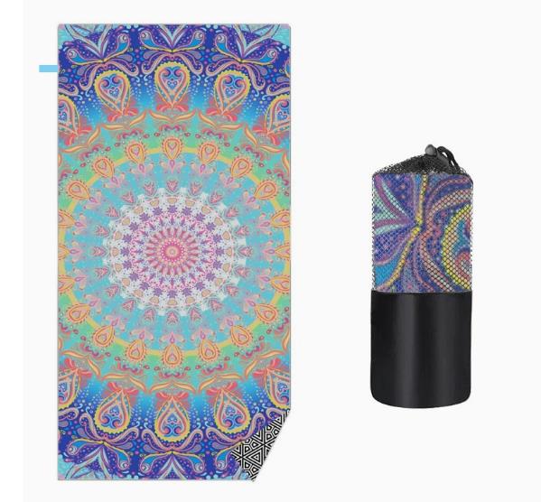 Bohemian Giraffe Print Double-Sided Fleece Quick Dry Beach Towel Absorbent Microfiber Bath Towel for Swimming Gym Travel