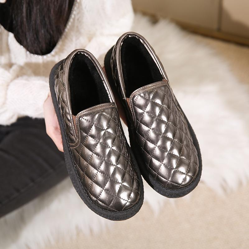 New Winter Velvet Snow Boots Velvet Non-slip and Warm, Comfortable and Fashionable Versatile One-pedal Doudou Cotton Shoes