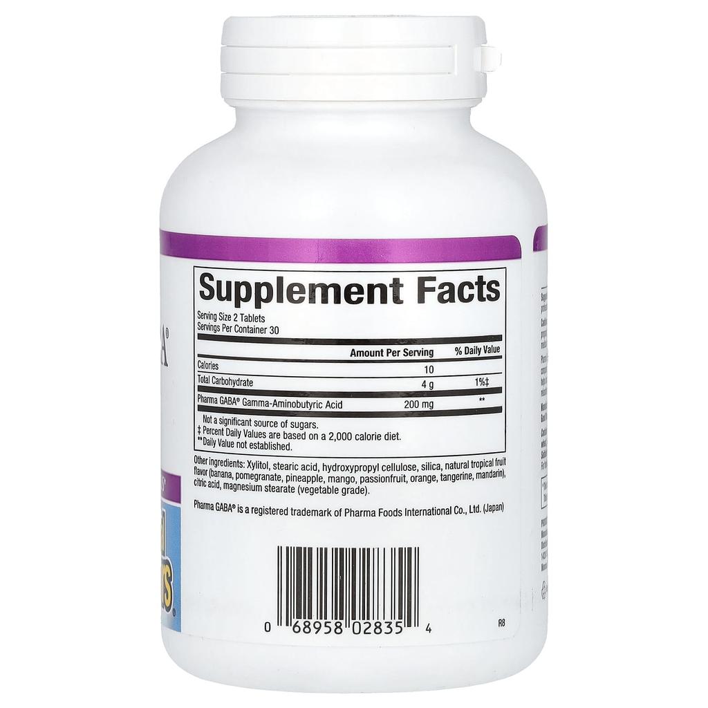 Stress Relief, Pharma Gaba, 100Mg, Chewable 60 Tablets