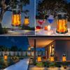 Upgraded Solar Flickering Flame Hanging Light Outdoor Waterproof Solar Powered Landscape Lanterns Garden Fence Decor