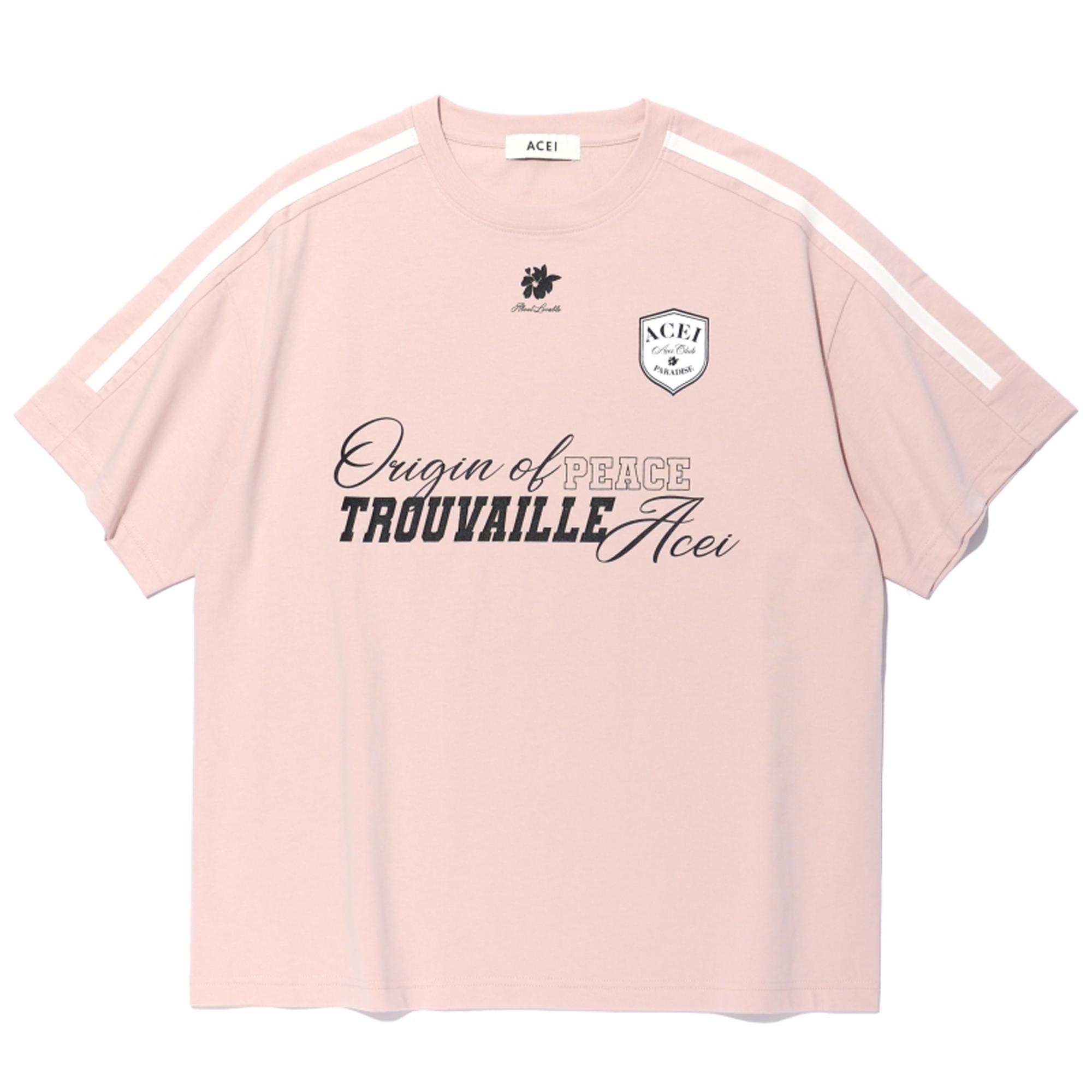 Asei Varsity Script Print T-Shirt (Women) Pink S