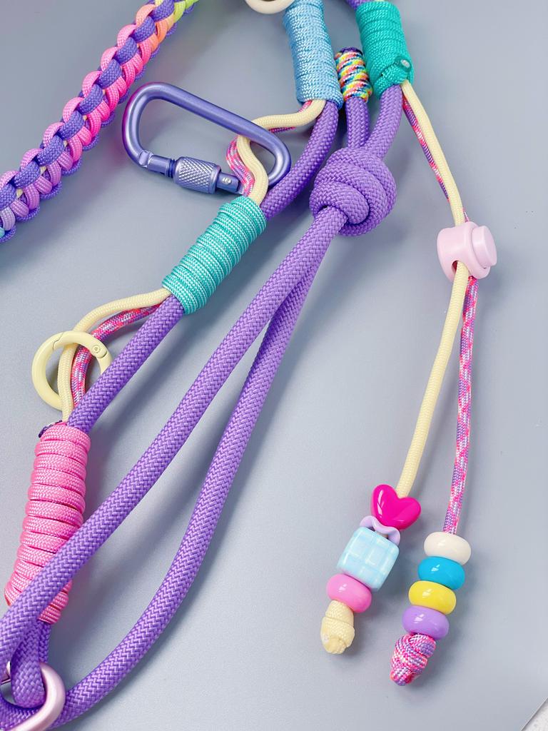 Handmade Paracord Woven Anti-lost Mobile Phone Small Bag Shoulder Strap Outdoor Multifunction Adjustable Bag Strap Lanyard