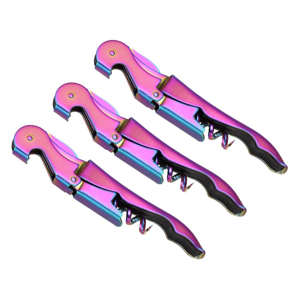 1/3Pcs Professional Waiters Corkscrew Stainless Steel Wine Key with Ergonomic Wood Grip Beer Bottle Opener and Foil Cutter