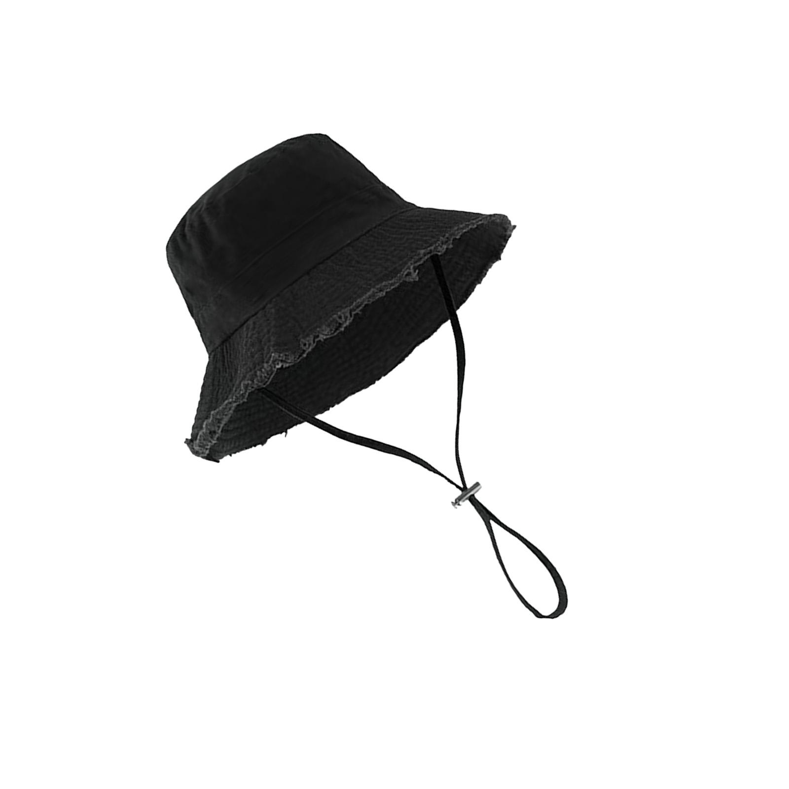 

Женская пляжная шляпа от солнца для улицы, складная шляпа рыбака, солнцезащитная панама с широкими полями, модный головной убор, аксессуар чёрный