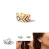 Elegant European American Style Alloy Ear Clips With Colorful Rhinestones