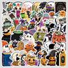 50pcs Waterproof Cute Halloween Cartoon Stickers for Water Bottles & Phones