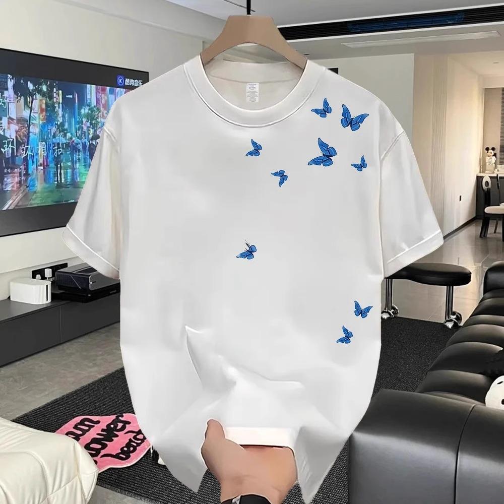 

Женская Мужская Хлопковая Футболка Круглый Вырез Короткий Рукав Принт Повседневные Футболки 3XL