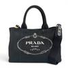 Great Tote Bag Canapa Triangle Logo 2WAY Shoulder Black Canvas 1BG439 Used