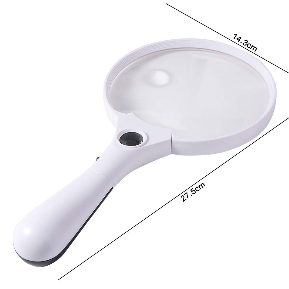 Extra Large 25x Magnifying Glass with 3LED Lights 2X 4X 25X Handheld Magnifying Glass 137mm Loupe Lens Illuminated