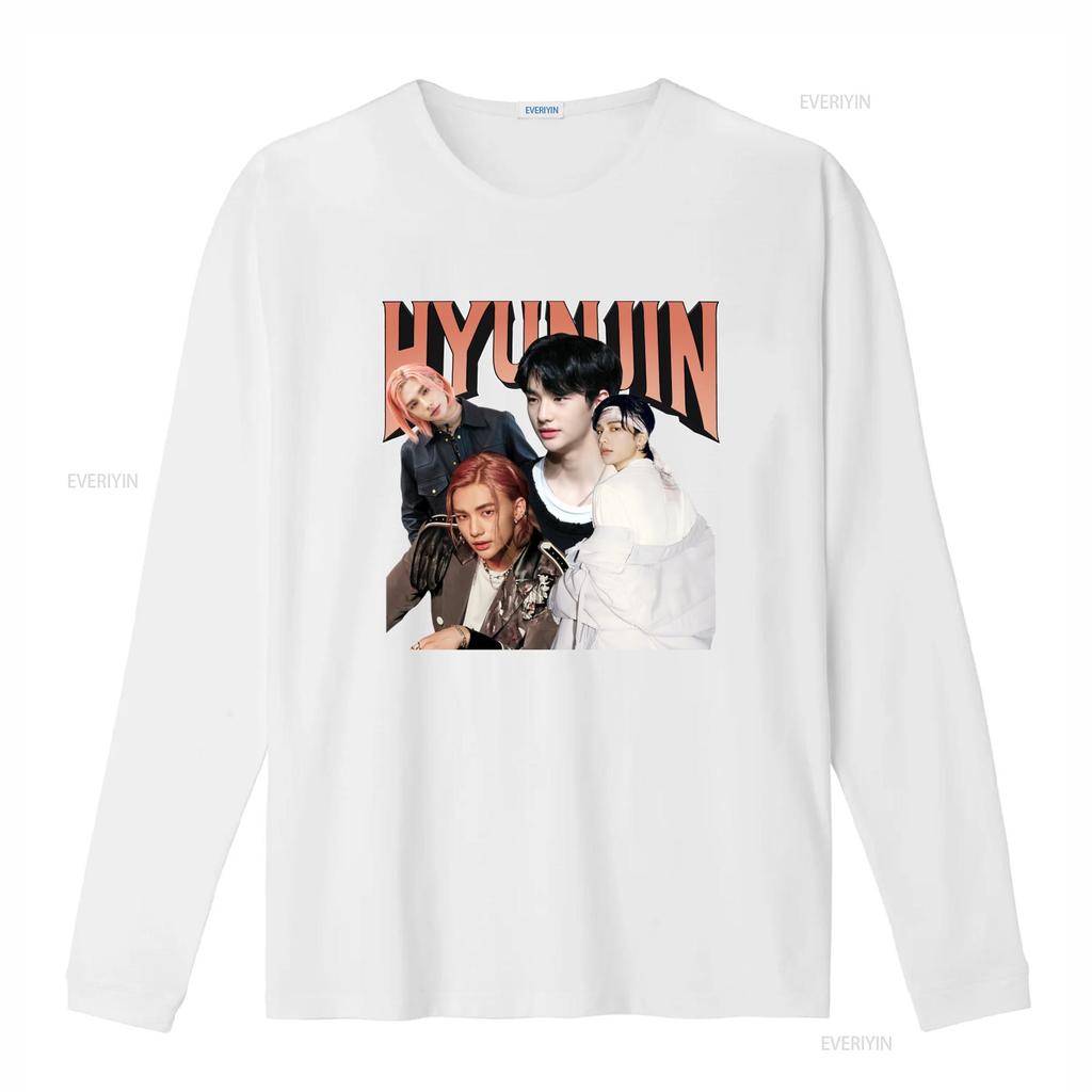Hyunjin Concert Band KPOP Korean Style T Shirt Large Size Perfect for Fans Vintage Washed Breathable Homme Soft Graphic Unisex