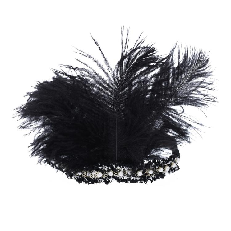 Feathered Headpiece Elastic Headband 1920s Flapper Headband Costume Accessories for Women Wedding Prom Masquerade Party