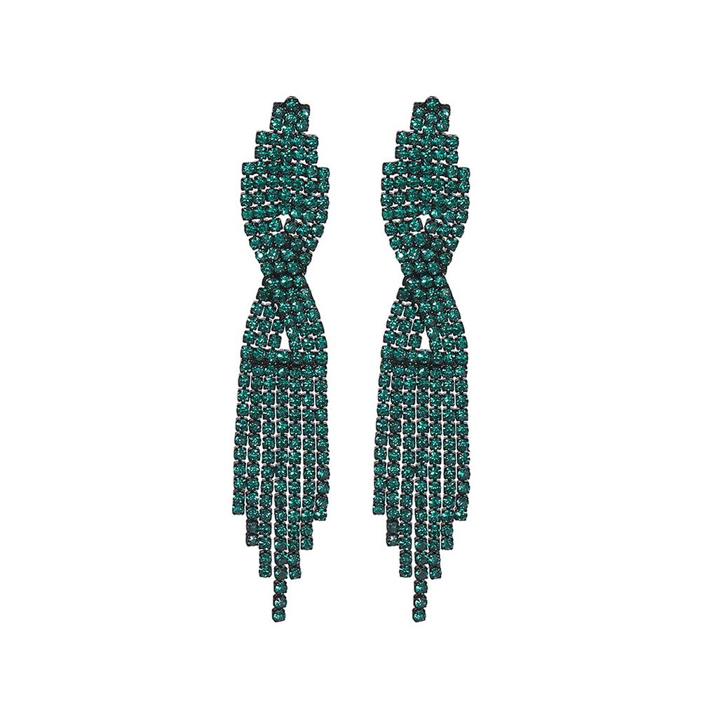 Classic Vintage Green Long Fringed Earrings