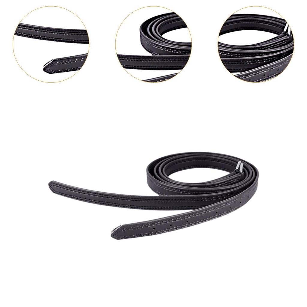 2Pcs Straight Leather Equestrian Gear Premium Sturdy Adjustable with Buckles