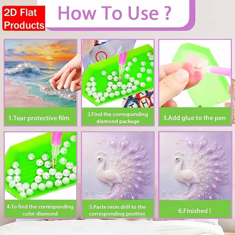 Purple Peacock Pearl Art Painting Home Wall Decor Pearl Gemstone Painting Picture Crafts Adult/Beginner Gift Creative Home Decor Unframed