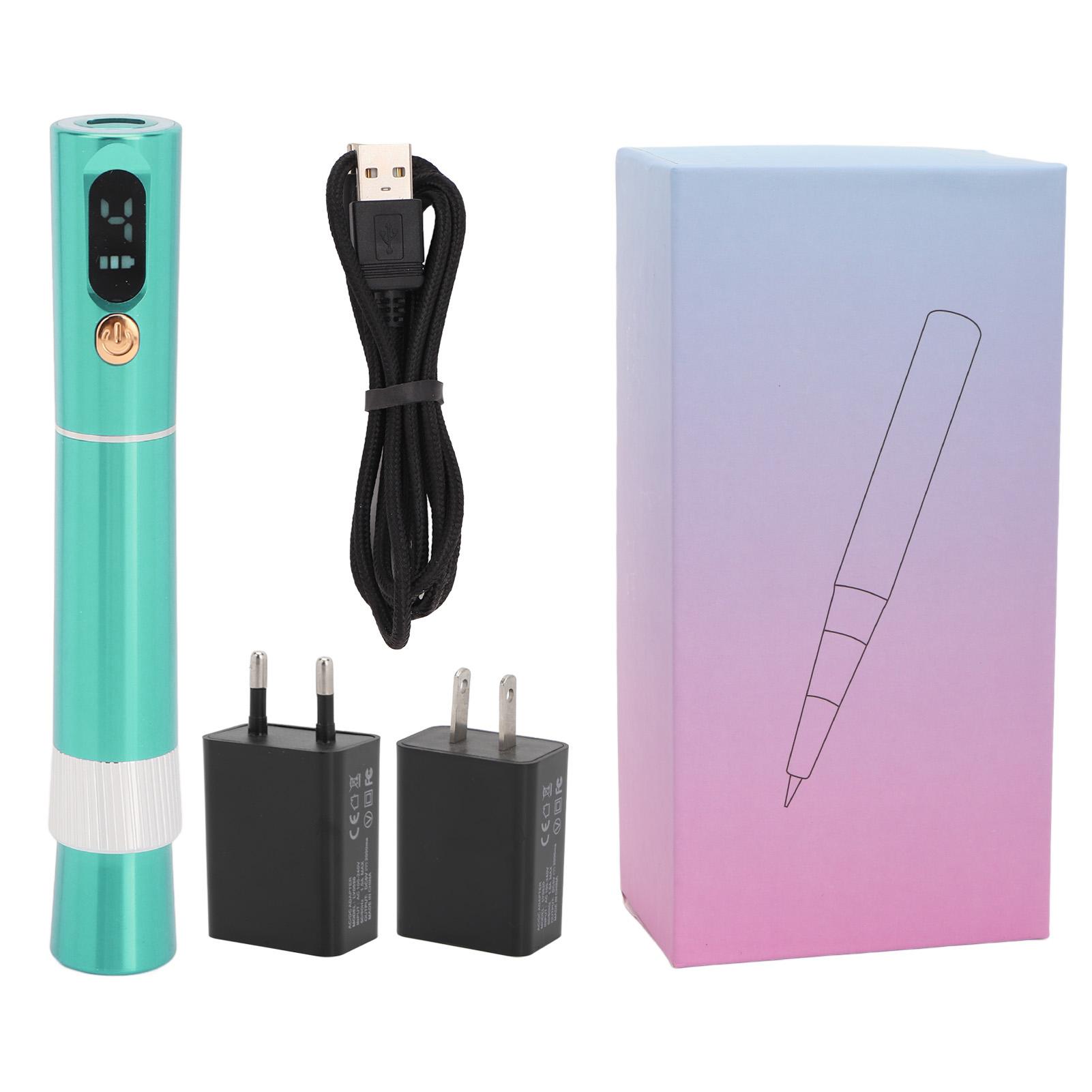 

Ручка для татуировки Microblading, беспроводная зарядка, 5 скоростей, ЖК-дисплей, зеленая машина для татуировки PMU, 600 мАч