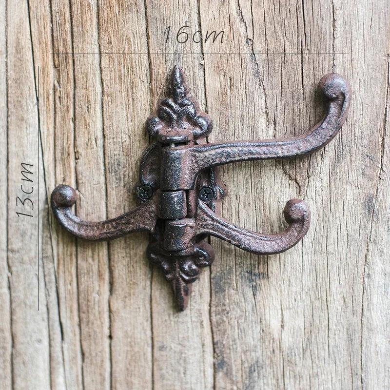 Cast Iron Hook Fold Multi-storey Multi Angle Wall Hook Decoration Courtyard Garden Wall Mounted Multi Functional Metal Hook