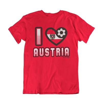 I LOVE AUSTRIA  Football  T-Shirt 2024, Adults Kids Or Baby, World Cup