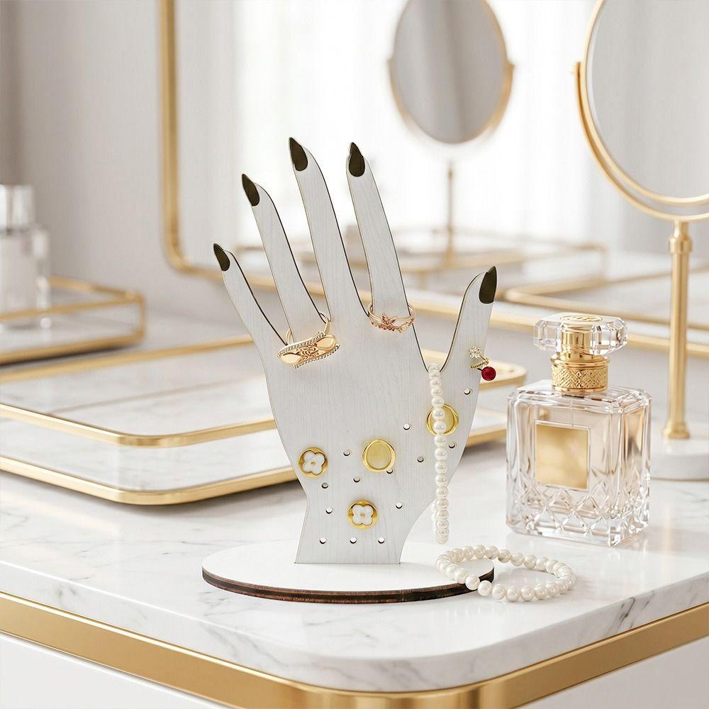 Lightweight Hand Shaped Ring Display Stand Compact Size Jewelry Storage Holder Holiday Gift