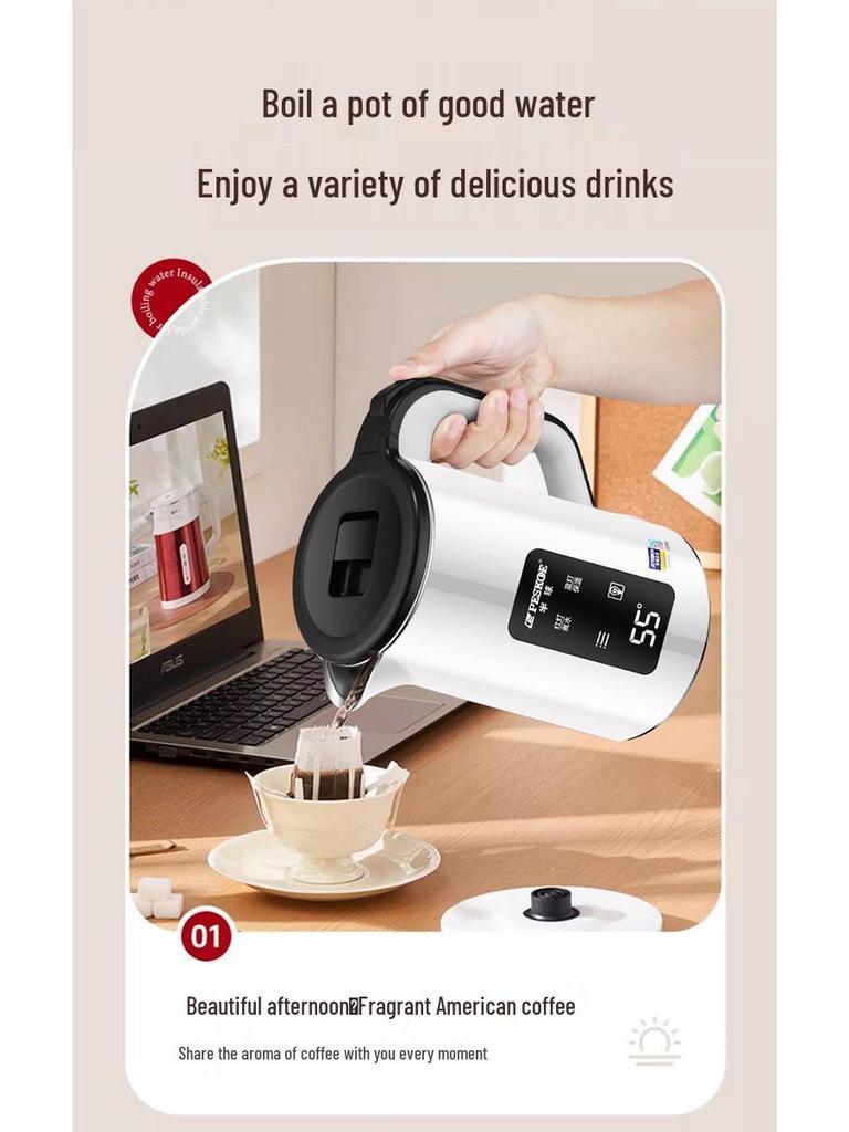 Hervidor Eléctrico Grande de 3L: Aislamiento automático, Ideal para residencias de estudiantes, Duradero para uso doméstico.