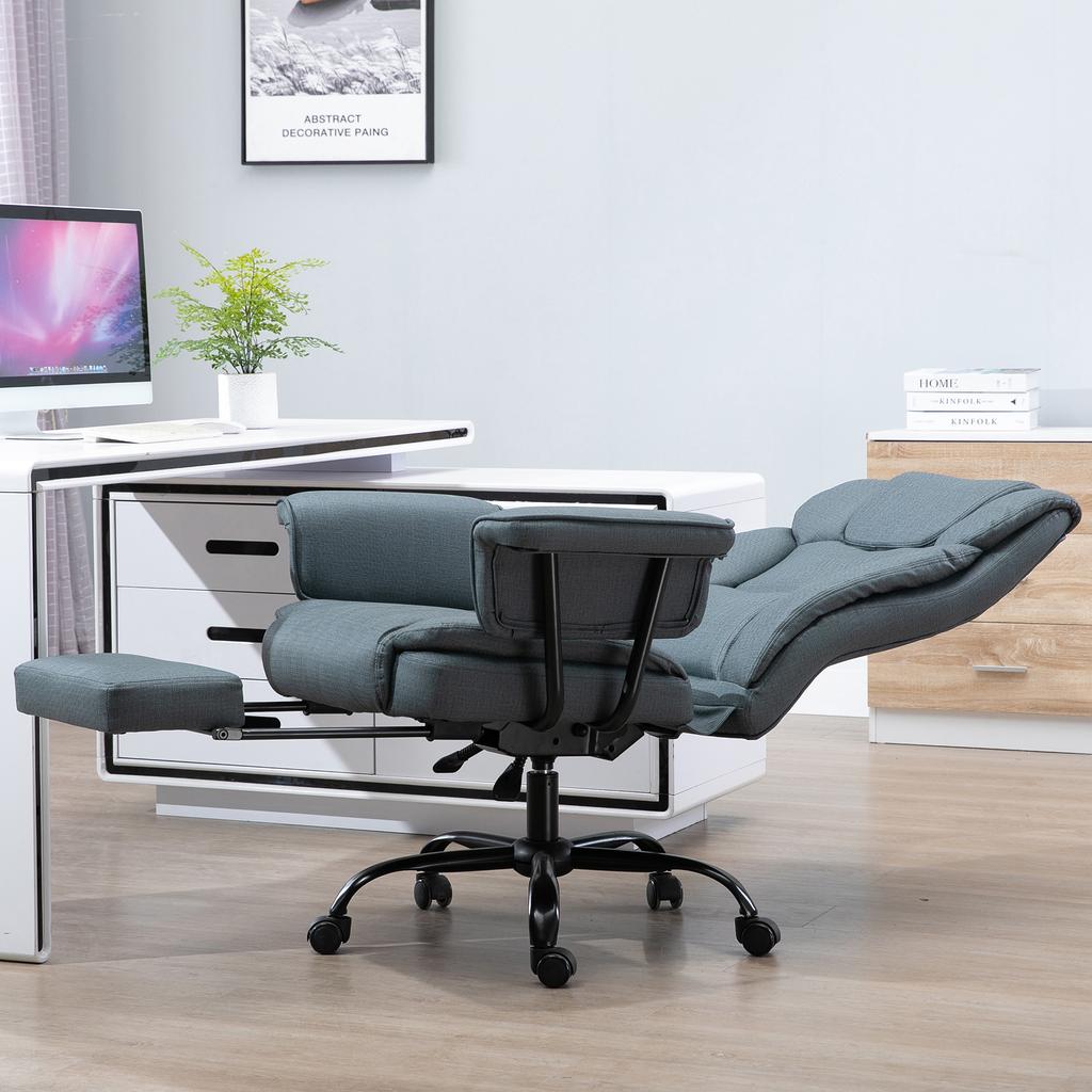 Office Chair Ergonomic Executive Chair 360 degrees Rotatable Computer Chair Height-Adjustable with Headrest and Padded Armrests with Footrest Faux