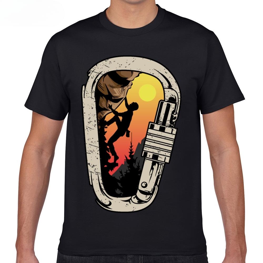

Men Rock Climbing Bouldering Carabiner Comic Inscriptions Male Summer Cotton Tshirt Tops T Shirt 4XL