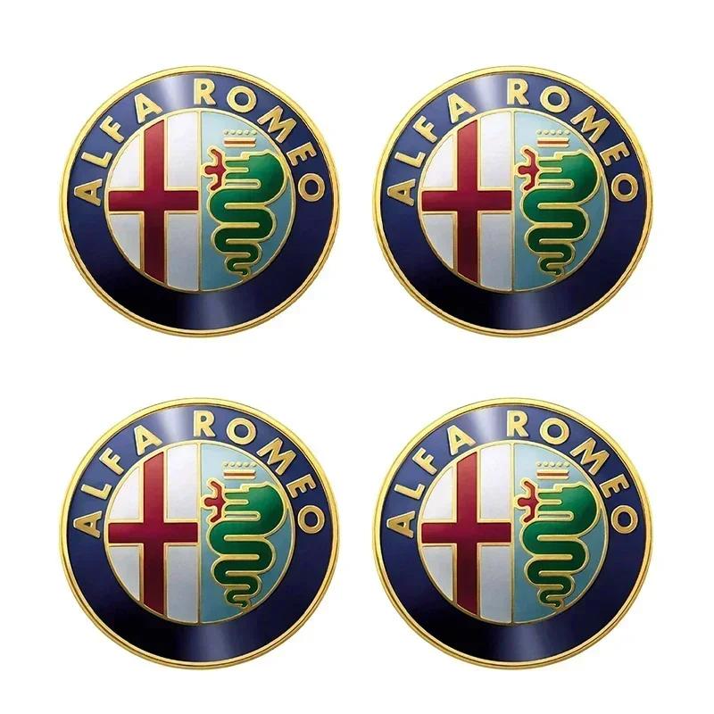 SVBKD1 4pcs 56mm Car Wheel Center Hub Cap Stickers For Alfa Romeo Giulia Giulietta 156 159 147 Mito Stelvio Sportiva GT Accessories