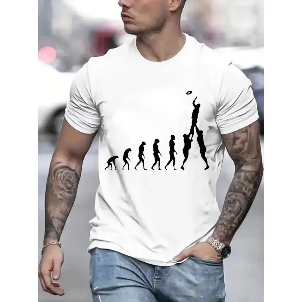 Rugby Evolution Novelty Funny T-Shirt Male Black Top Tee Hipster Oversized T Shirt Men Sweatshirt Tees  Fashion Harajuku T-shirt