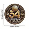 D-Dur Vintage New York Studio Nachtclub Rundes Aluminiumschild (pc)  Diskothek-Thema Retro-Dekor Ideal für Bar
