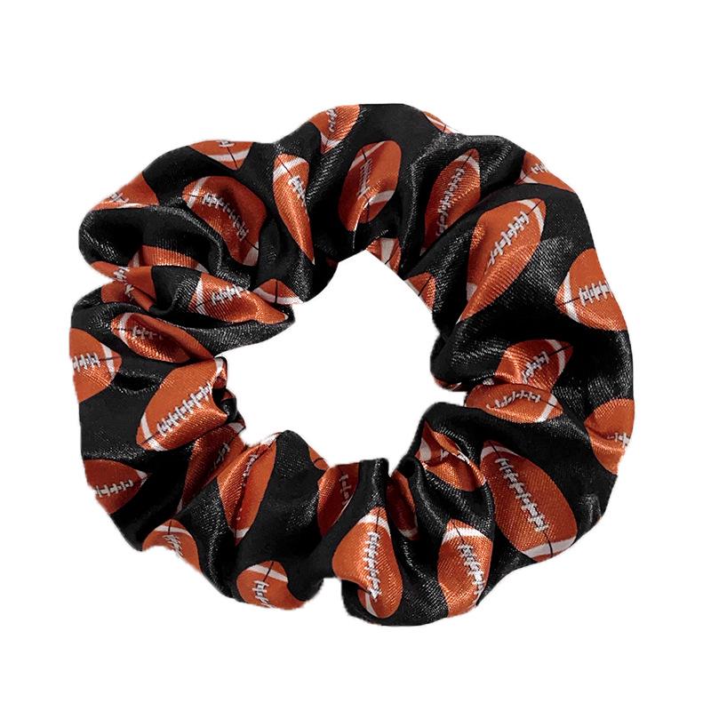 European Cross-Color Satin Sports Print Hair Tie