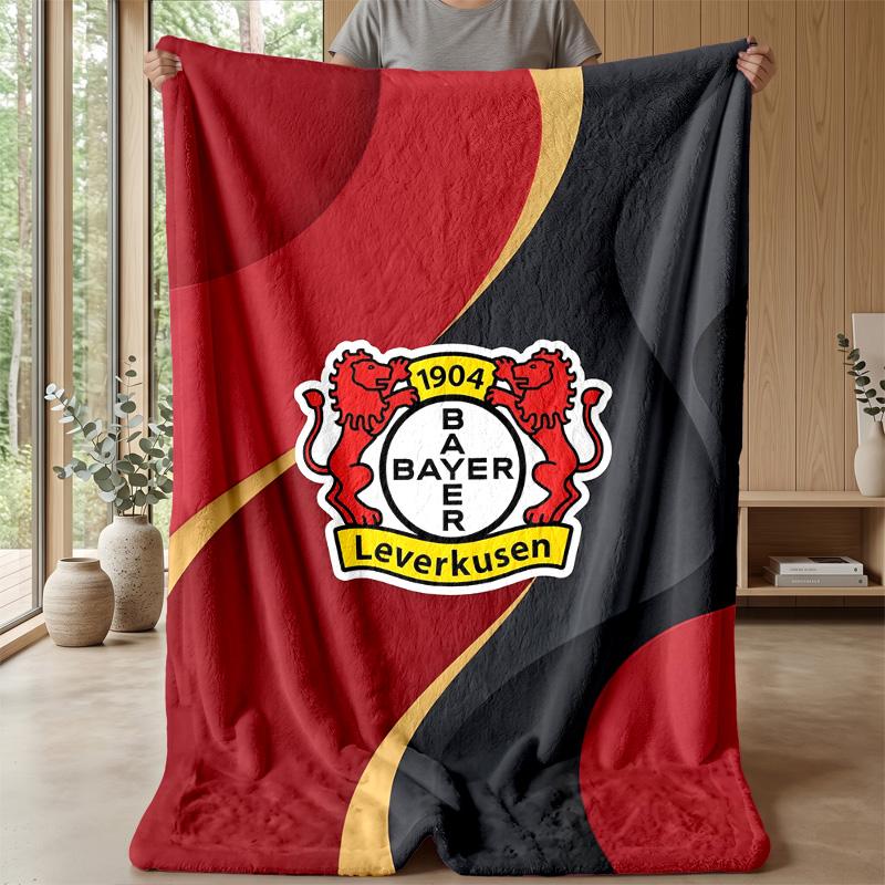 Bayer Leverkusen Football Print Flannel Blanket, Soft Warm Lightweight Throw Blanket for Sofa Bed Camping