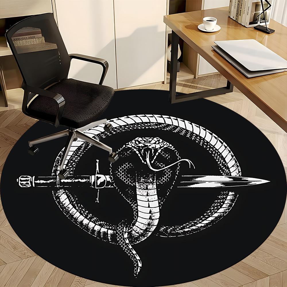 1 stuks Slang Dolk Kantoor Ronde Vloerkleed, Onder Kantoorstoelen Slaapkamer Woonkamer Huisdecoratie, Kamer Decoratie, Verkrijgbaar in Verschillende Maten