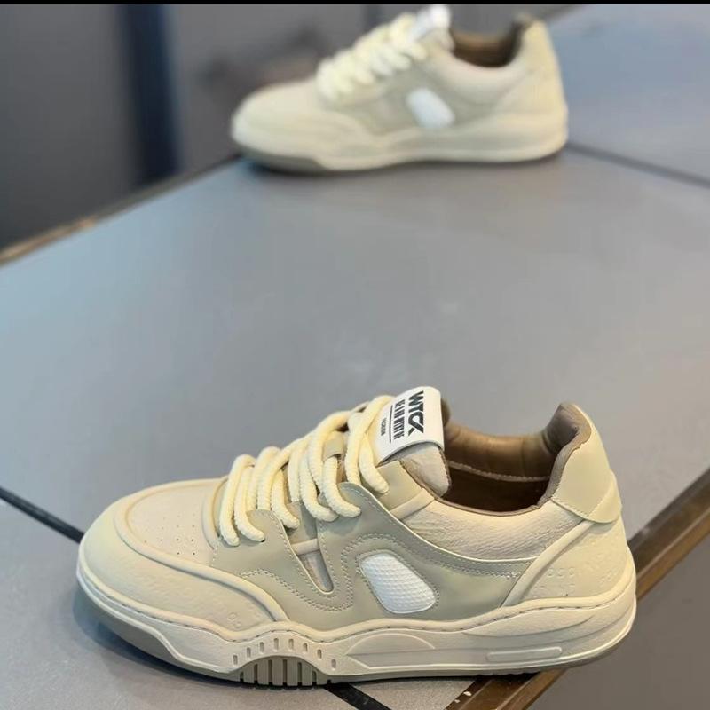Spring new soft-soled low-top board shoes leather lace-up comfortable casual shoes dj