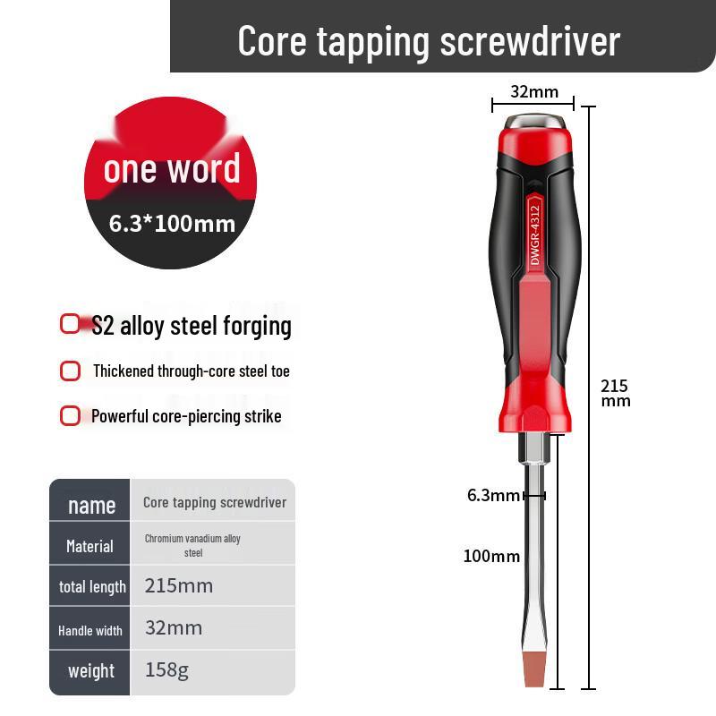 Datu Slotted Through-Tang Impact Screwdriver