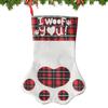 Pet Stockings Christmas Paw Print Christmas Stuffers Sock Holiday Treats Holder For Kids Girls Boys Toddler Mantle Classroom