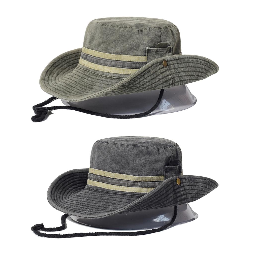 KeepSa Foldable Fishing Hat Safari Boonie Cap Sun Hat Men Summer Hats UV Protection Wide Brim Mesh Beach Hat Breathable Adjustable Chin Strap