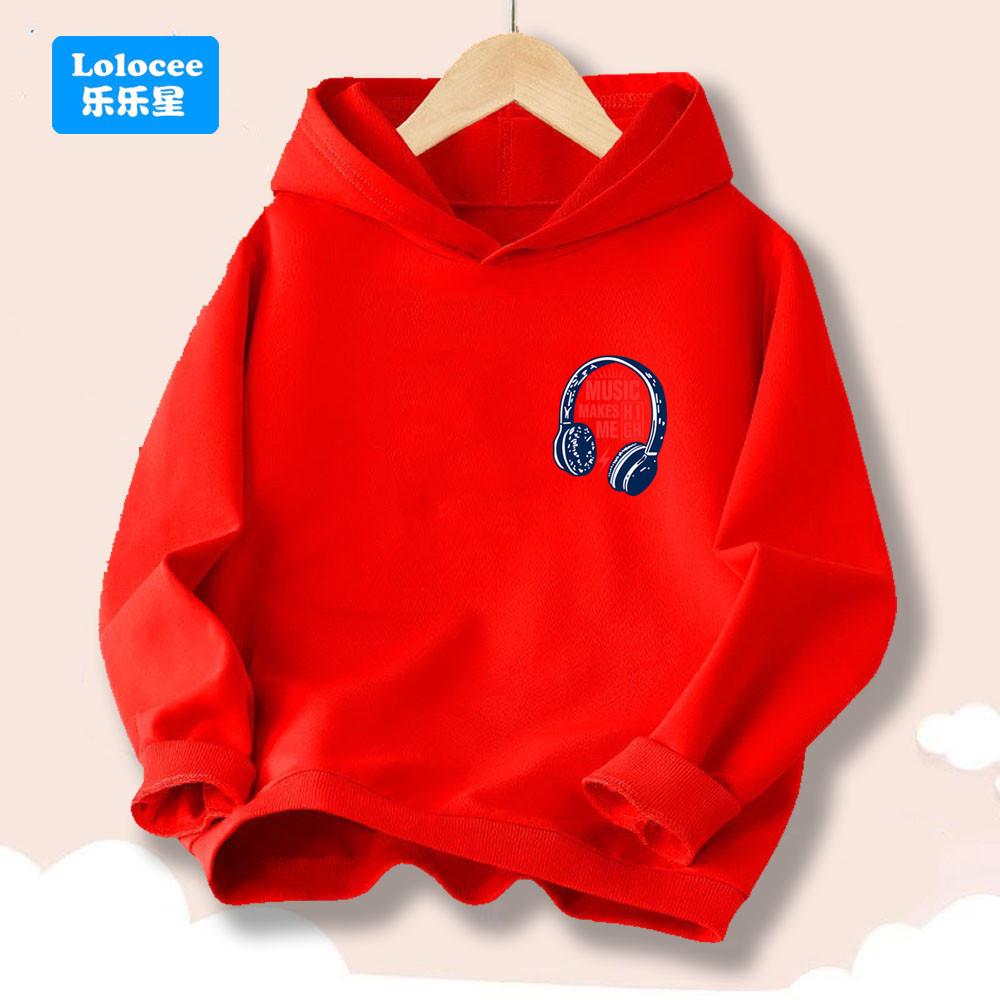 Kids Fashion Streetwear Boys Girls Black Hoodie with Lightning Pulse Print Casual Cool Long Sleeve Pullover Sweatshirt