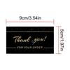 Black Thank You Card with Gold Print (9x5cm) - Creative Gift Card for Flower Shops, Online Stores, Cakes, and Blessings