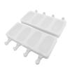 Ice Cream Moulds Quick Release Silicone 4 Cavity Oval Ice Pop Moulds with Wooden Sticks for Cake Pop