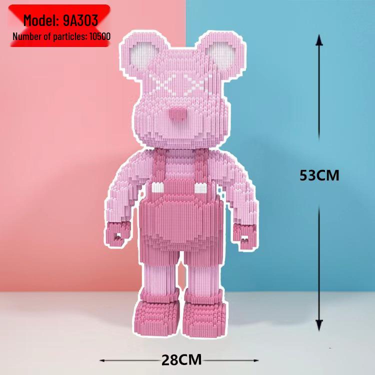 Girls' Compatible Lego: Violent Bear Building Block Series - Educational Micro-Block Interlocking Toys & Gifts