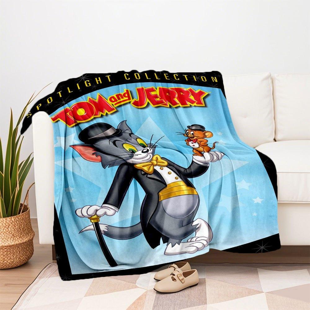 Tom and Jerry Spotlight Collection DVD Box SetBlanket Flannel Throw Blanket for Sofa, Bed, Travel, Camping, Office