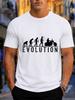 2026 New Pure Cotton Tshirt Huunisex Evolution Turns Into Motorcycle Rider Vintage Distressed Letter Print For Motorcycle Enthusia