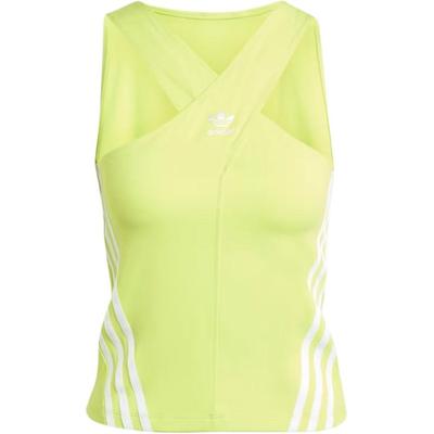 Originals Logo Embroidered Striped Fitted Sleeveless Top Women Tops Yellow JM9260