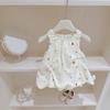 Girls Summer Sleeveless Embroidered Flower Dress Cute Cartoon Bud Skirt Baby Stylish Vest Dress
