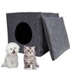 Soft Felt Cats Bed Cube House Cave Sleeping Bag Cushion Kitten Hiding Nest Cat Portable Carrier Bag Outdoors Creative Breathable