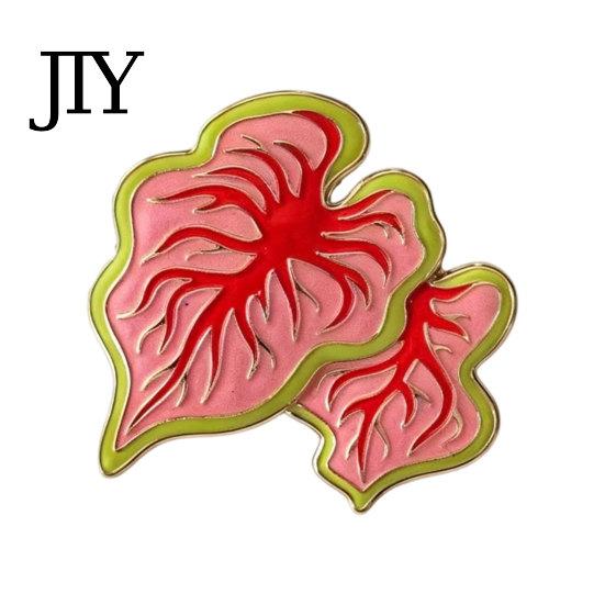 Farbverlauf Brooch Legierung Brooch, Emaille Blatt Design Anstecknadel, Pflanzenliebhaber Abzeichen mit Glatten Linien Pin Helle Farbe, Frischer Stil für Hemden