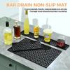 Silicone Coffee Maker Mat Countertop Bar Spill Mats Bar Service Mat Dish Glass Drying Mat For Barista Cocktail Bartender Black